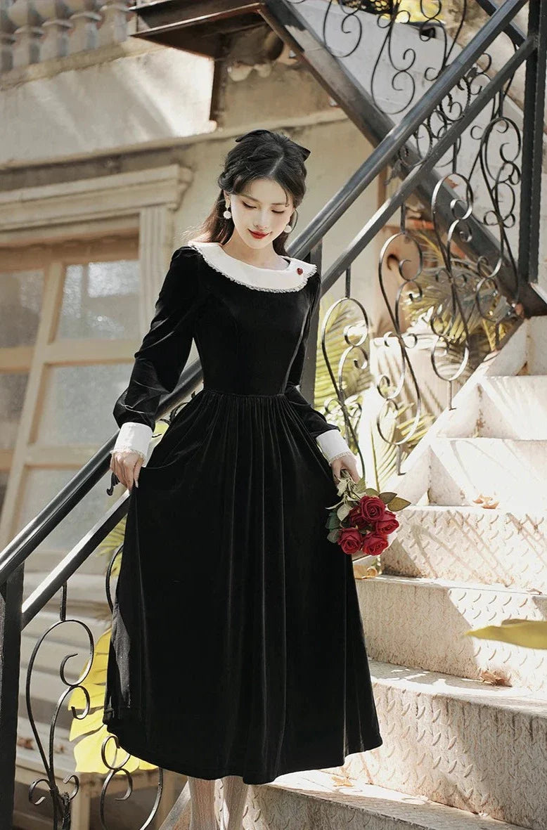 Fragments of a Romance Dark Aesthetic Romantic Goth Velvet Dress