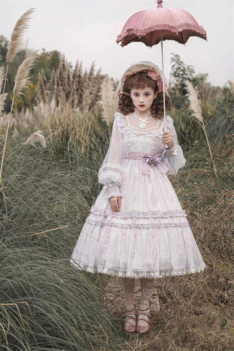 Ghost Fairy Violet Romantic Royalcore Dress