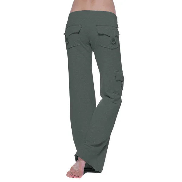 Dropshipping Cargo Pants Women Pants Strong Elastic Wide Leg Trousers Female Soft Joggers Sports Drawstring Straight Sweatpants