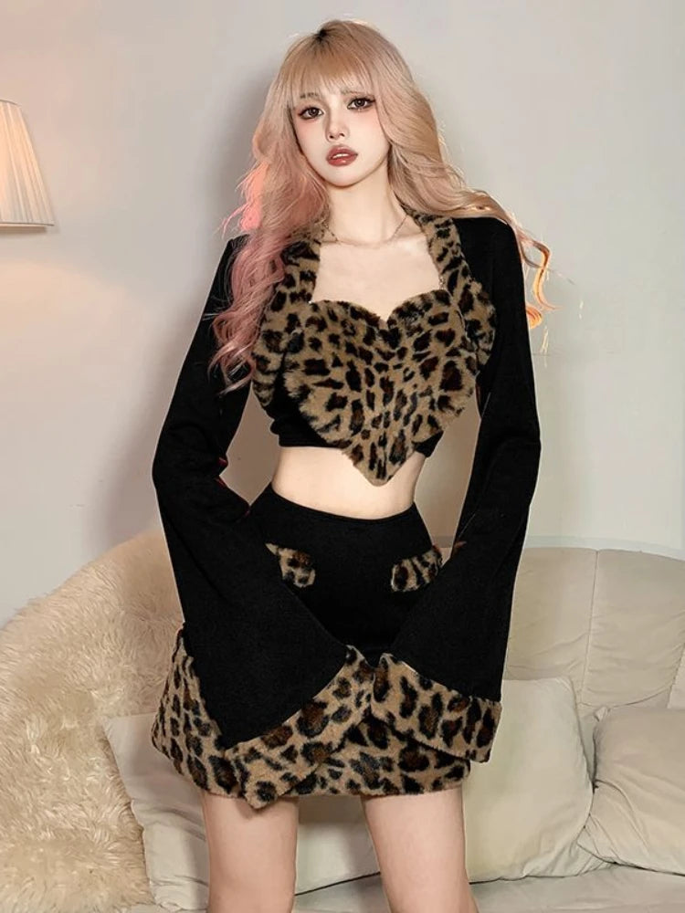 Sexy Fashion 3 Piece Set Casual Short Cardigan + Slim Vest + Party Y2k Mini Skirt Korean Style Suit Woman Design 2023 Autumn