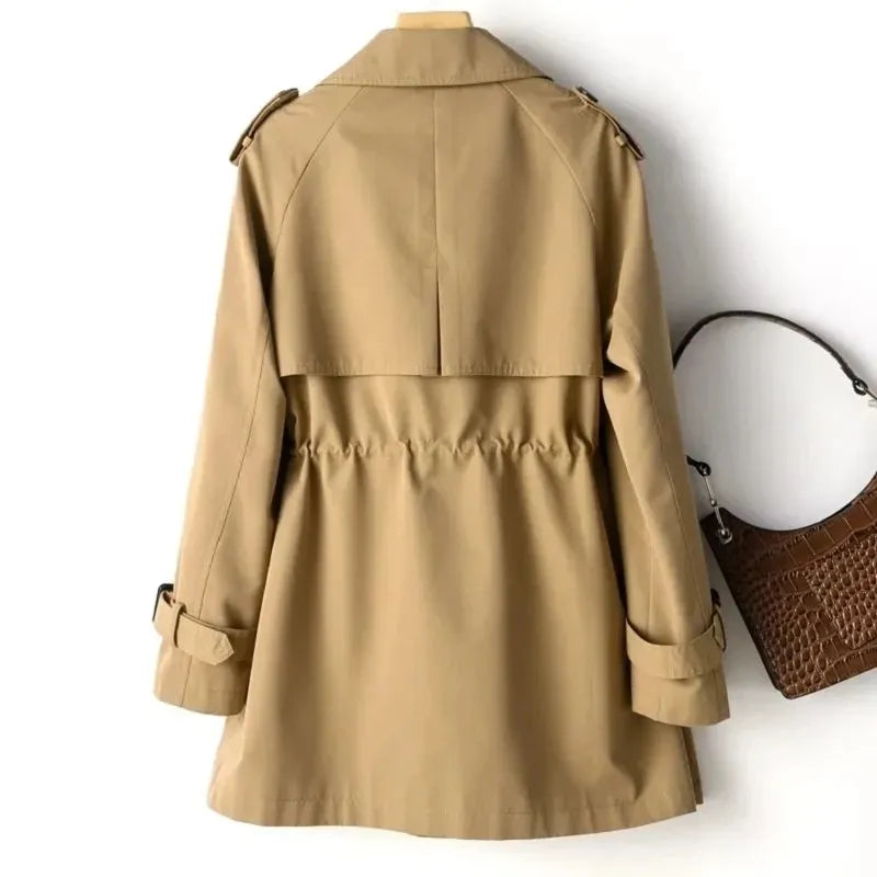 Spring Autumn Women Clothes 2022 New Women's Windbreaker Khaki Lapel Double Button Jacket Loose Trench Coat Female Outwear