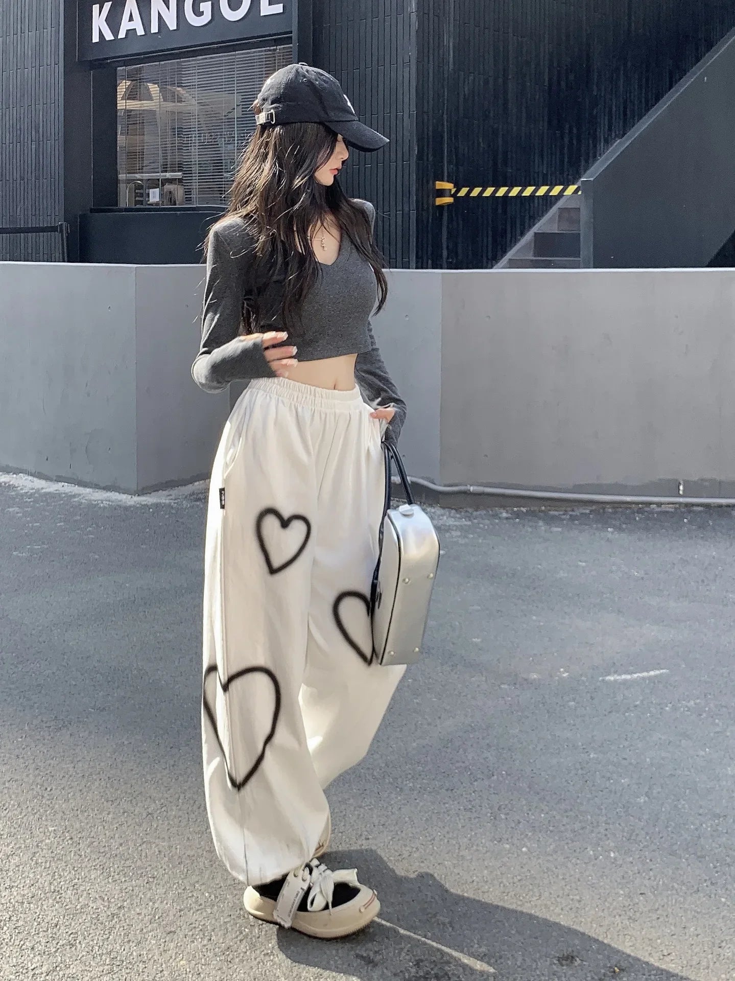 Y2K Style Women Cargo Pants Loose Low Waist Sweatpants Hip Hop Oversize Pants Harajuku Fashion Vintage Casual Wide Leg Trousers