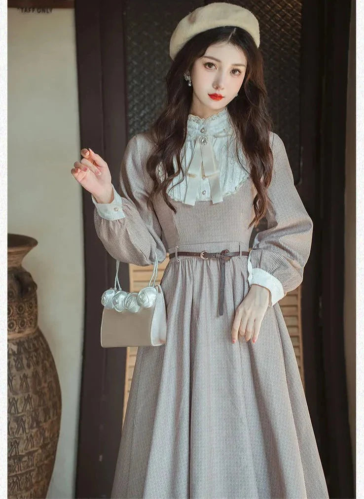 Coronata Light Academia Vintage Dress