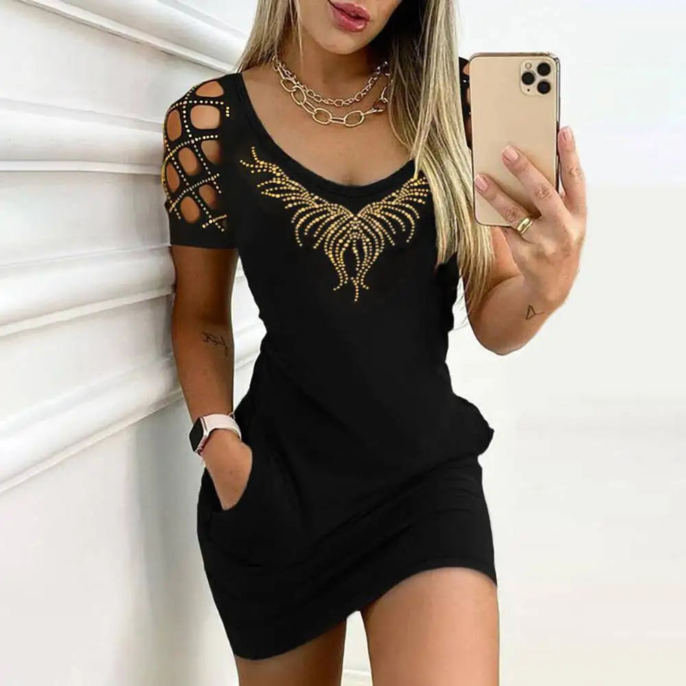 WARMMETA Club Hip Dress For Women 2024 Summer Slim Fit Short Skirt Elegant Pullover Female Y2K Crop Midi Dresses Vestido Girl Clothe