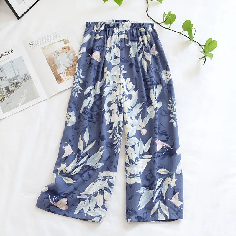 warmmeta -2024 new ladies summer shorts cropped pants thin section soft artificial cotton loose casual home pants can be worn outside