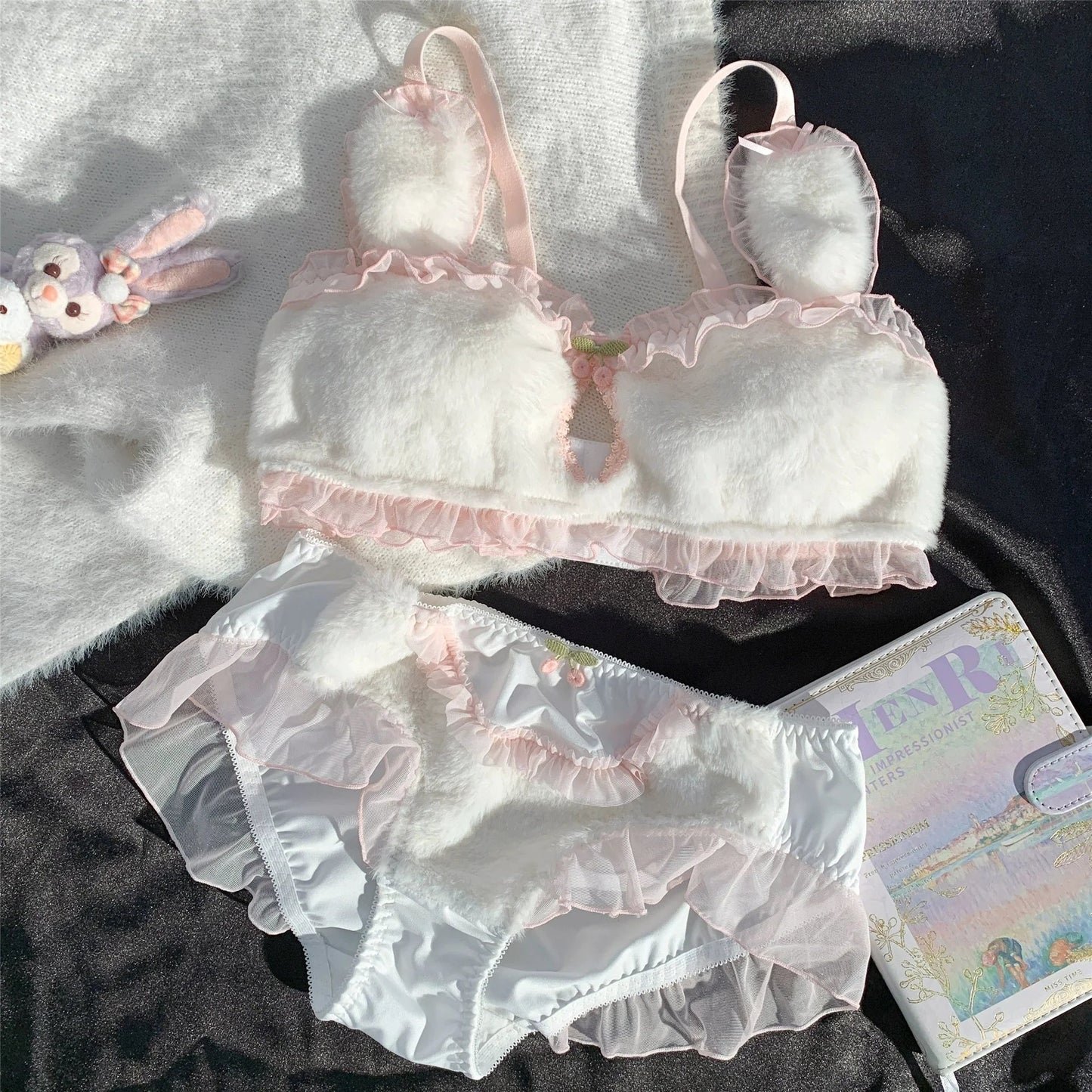 Cherry Fluff Kawaii Plush Lingerie Set