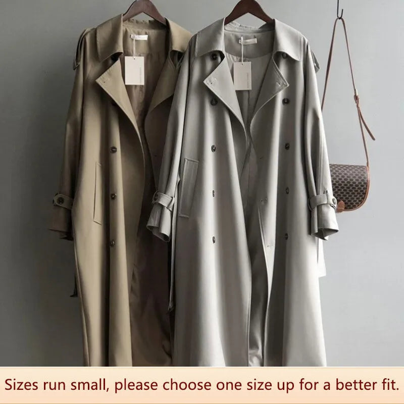 Spring Autumn Medium Length Thin Style English French Style Versatile Slim Fit Small Person Casual Coat Large Clothes