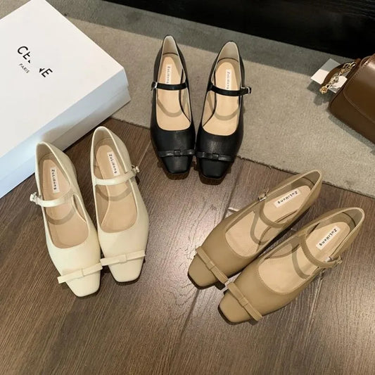 PICSGIRL  -  NEW Spring French Commute Mary Jane Women Flat Shoes Fashion Ladies Elegant Heel Dress Casual Ballet Shoes Mujer