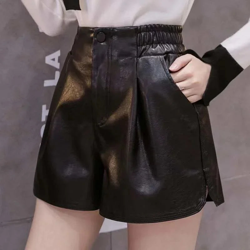 Casual A-line Shorts Leather Leg Pants Women Clothing Women Pants Summer Shorts