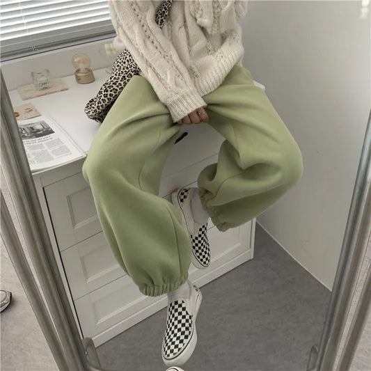 Autumn Winter Harem Pants Women Oversized Thicken Sweatpants High Waist 2023 Loose Korean Casual Sweatpants Warm Pants Joggers