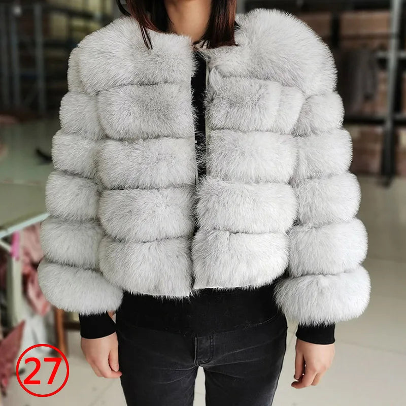 Maomaokong 2023 Natural Real Fox Fur Coat Women Winter Warm Luxury Fur Jacket Detachable Long Sleeves Female Vest Furry Coats