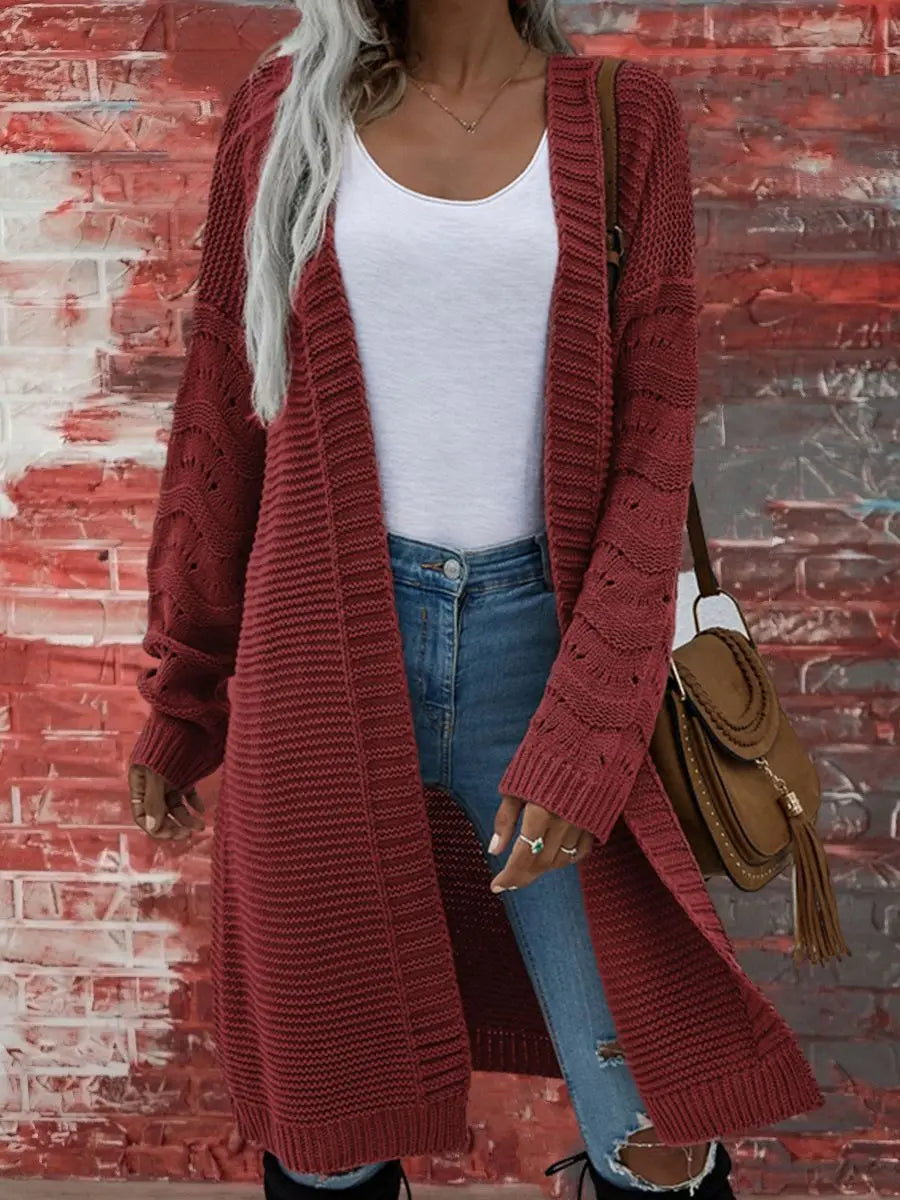 New In Sweater Long Cardigan Solid Color Women's Tops Knitted Sweaters Female Long Sleeve Jumpers Coats Jackets Women's Clothing