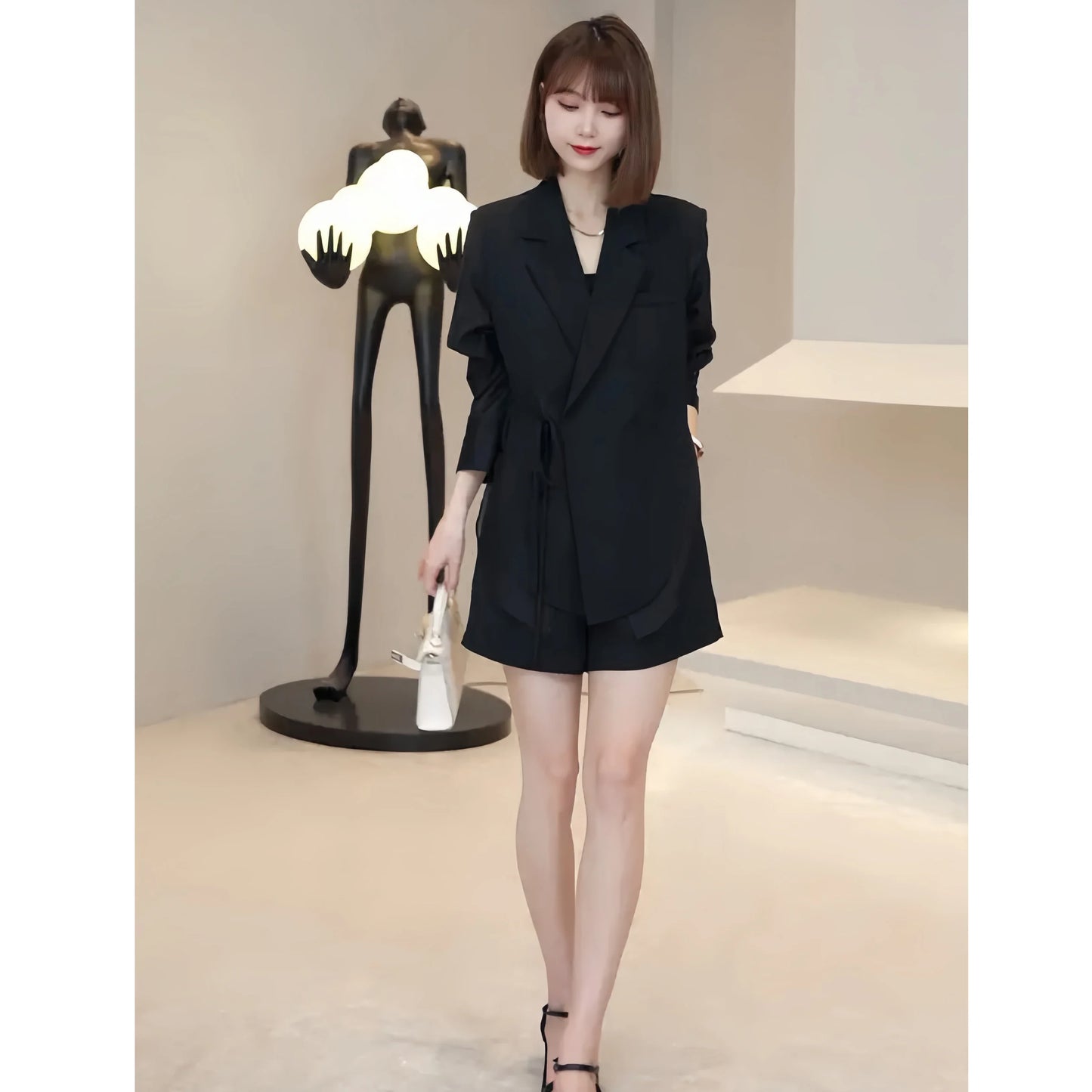 Women's Senior Sense of Casual Temperament Two-piece Set 2023 Summer New Design Splicing Suit Thin Section Suit Women's 2-piece