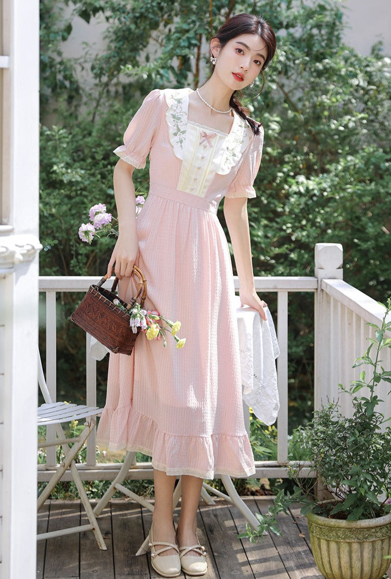 Petal Dew Vintage Academia Aesthetic Dress