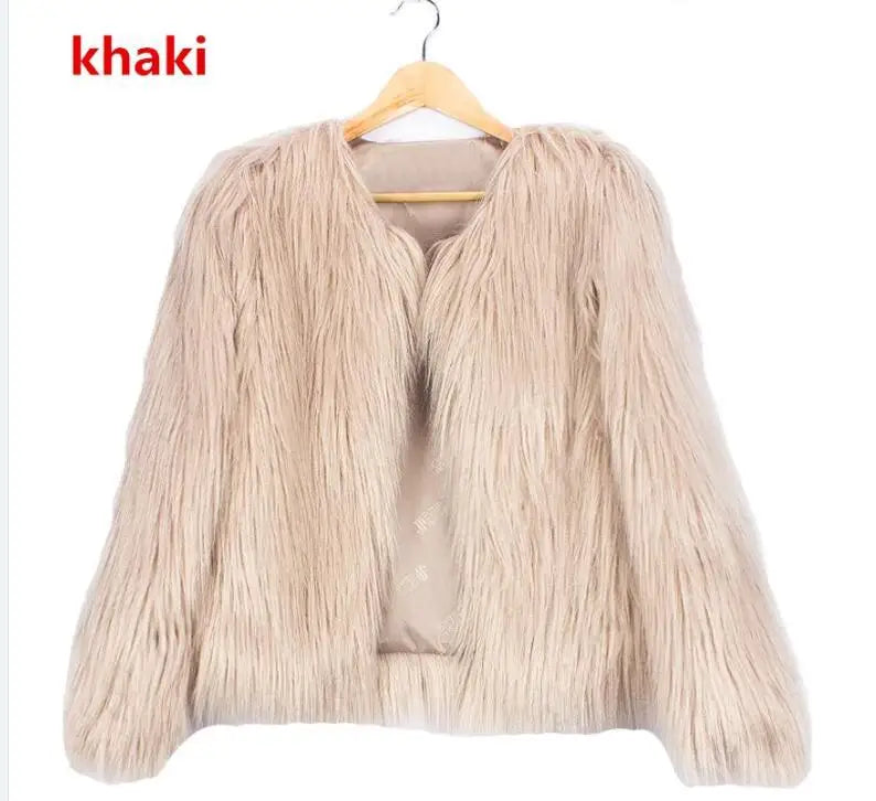 2022 Winter New Faux Fur Coat Women Jacket Female Fuzzy Fur Coat Winter Thick Warm Fluffy Artificial Fur Casual Jacket Outerwear