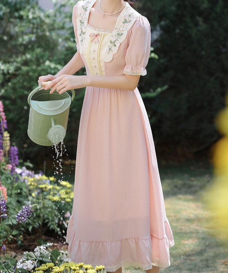 Petal Dew Vintage Academia Aesthetic Dress