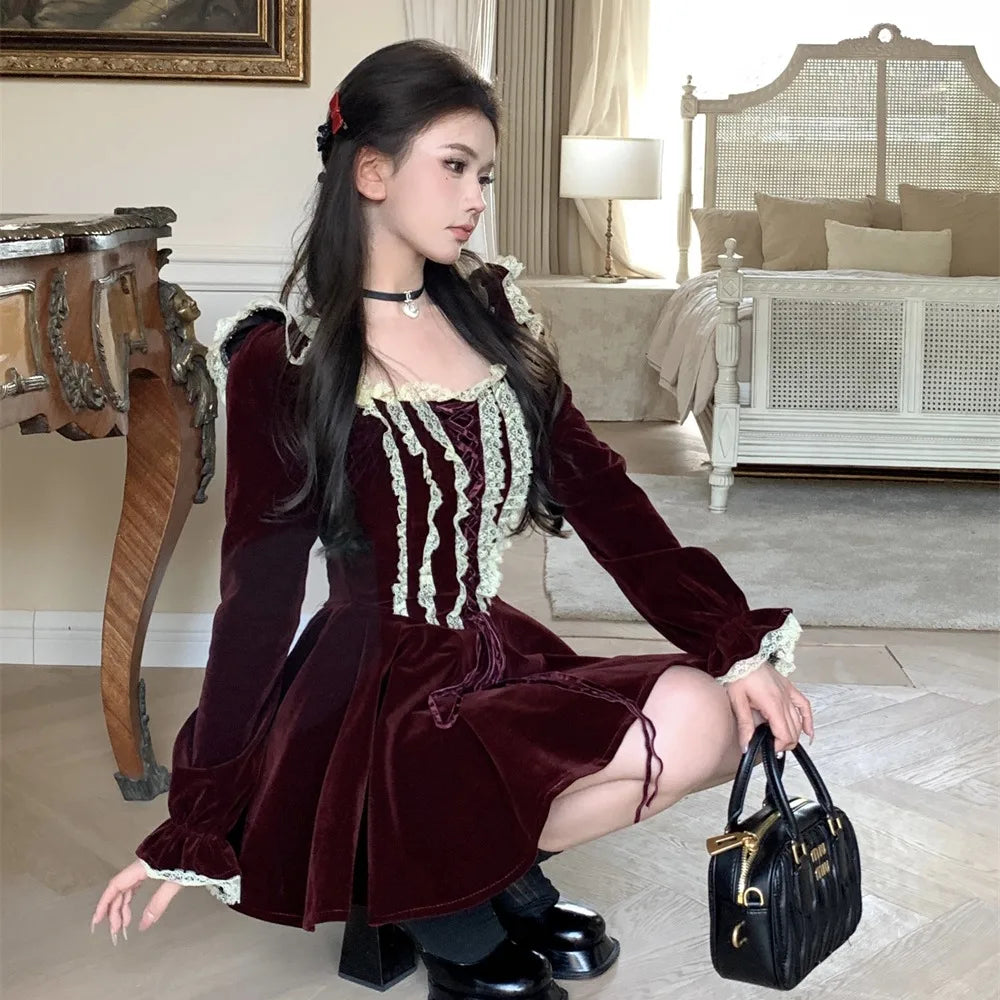 Desily Dark Romantic Goth Princess Dress