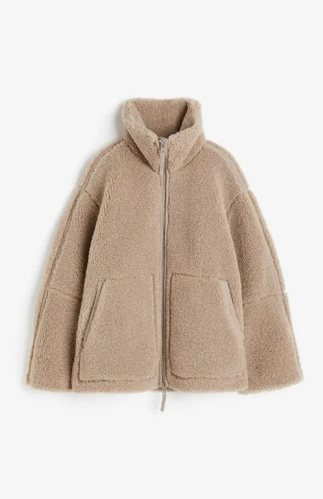 Winter Lamb Wool Plush Coat For Women Thicken Warm Long Sleeve Turtleneck Jackets 2023 Autumn Fashion Streetwear Ladies Overcoat