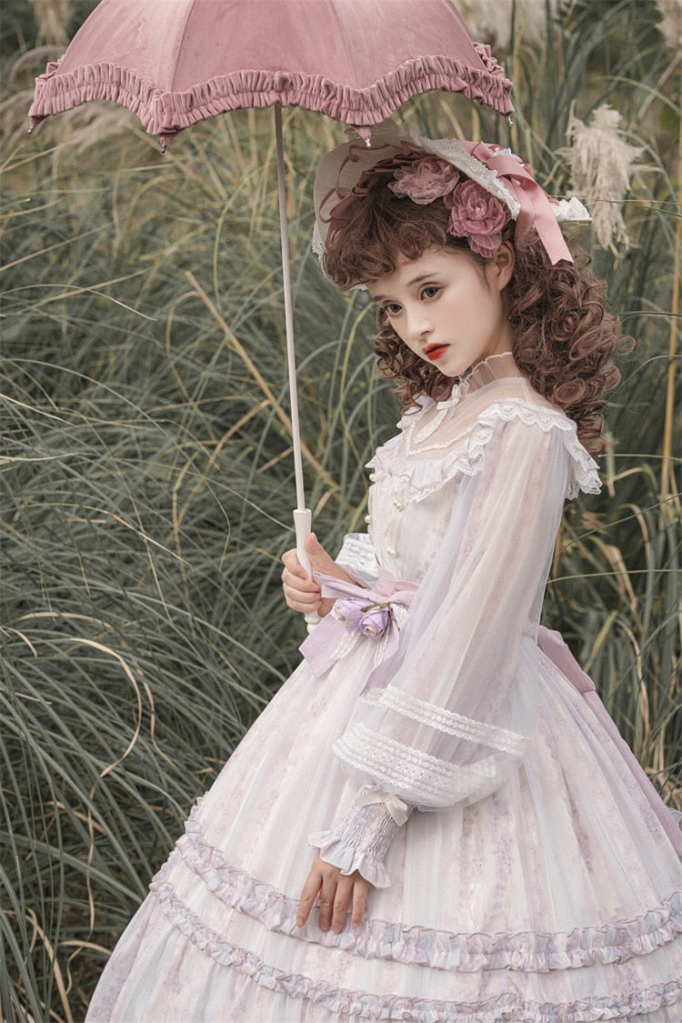 Ghost Fairy Violet Romantic Royalcore Dress