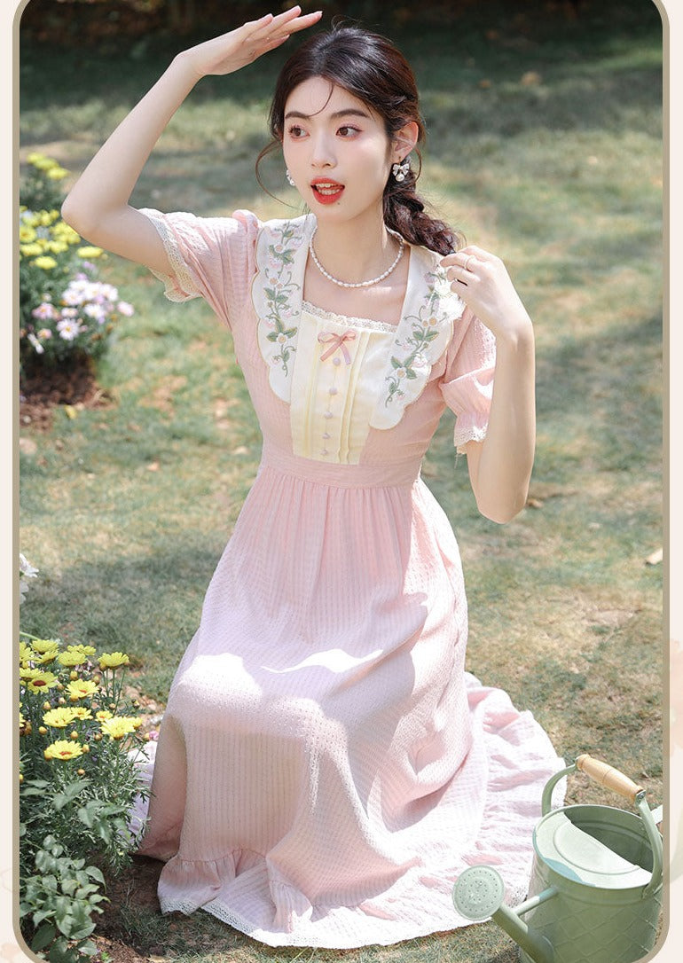 Petal Dew Vintage Academia Aesthetic Dress