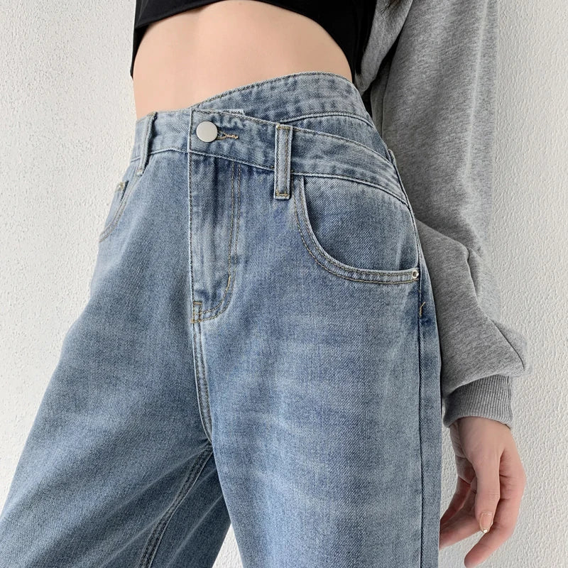 Jeans Women Wide Leg Pants Mom Femme Black Blue Jean High Waist Woman Trousers Brand Clothing Pantalones Spodnie Damskie