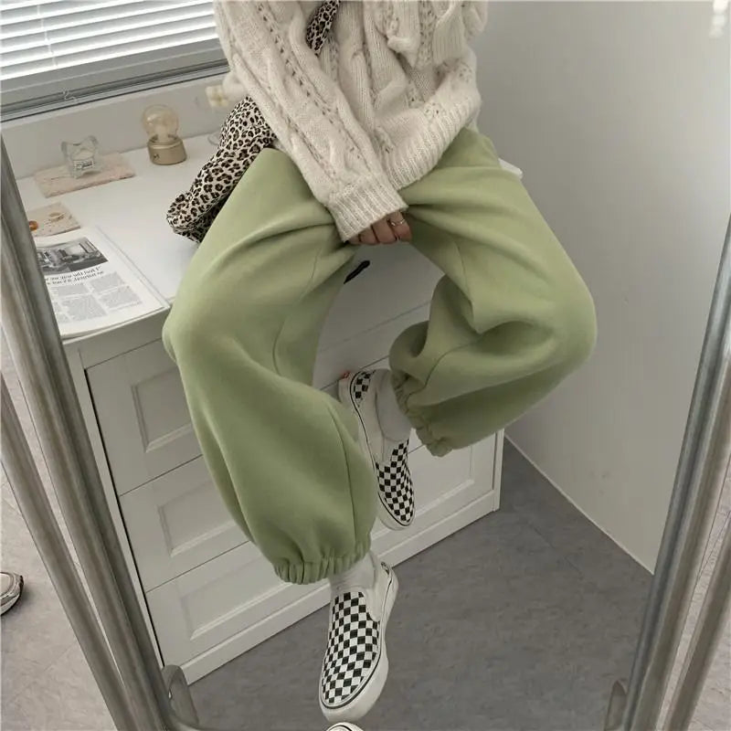 Autumn Winter Harem Pants Women Oversized Thicken Sweatpants High Waist 2023 Loose Korean Casual Sweatpants Warm Pants Joggers