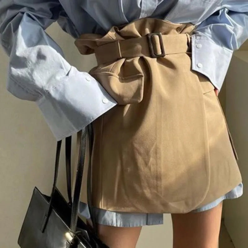 Deeptown Korean Fashion Casual Blouses Women Harajuku BF Loose Long Sleeve Shirts Elegant Simple Chic All-match Office Lady Tops