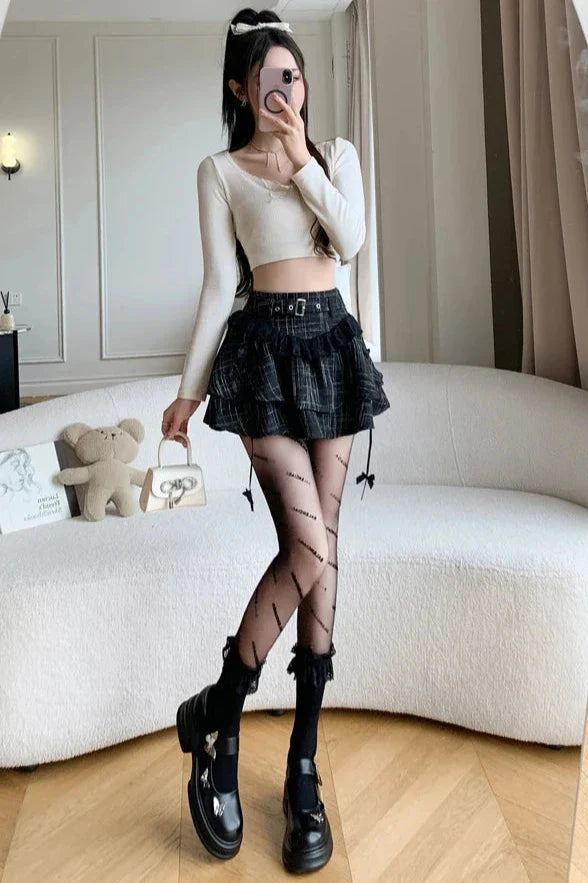 Karina Lace Ruffle Mini Skirt