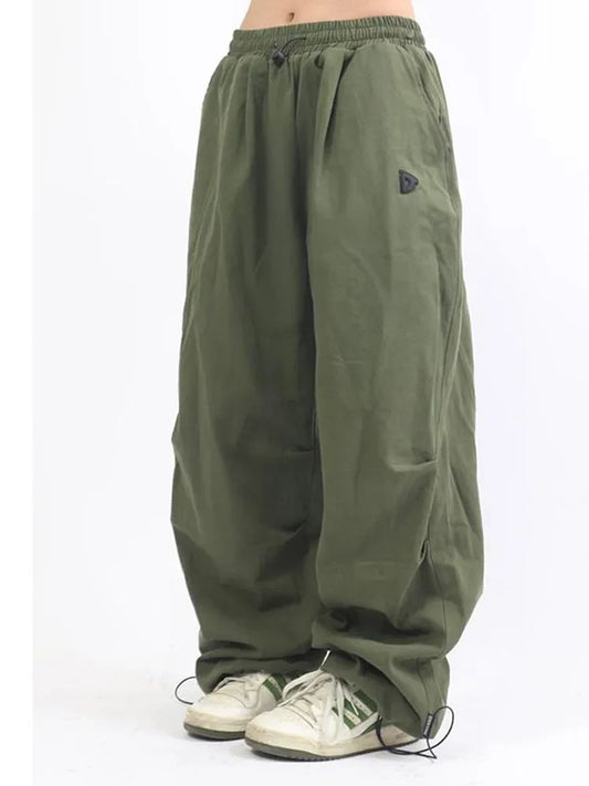 warmmeta Oversized Cargo Parachute Pants Women Japanese Style Gorpcore Wide Leg Joggers Hippie Baggy Vintage Sweatpants Trousers