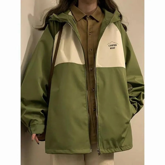 Deeptown Vintage Harajuku Techwear Jacket Women Oversize Y2k Streetwear Track Jackets Outdoor Japanese Windbreaker Zipper Hooded