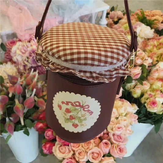 Strawberry Jam Jar Bucket Kawaii Lolita Jfashion Bag