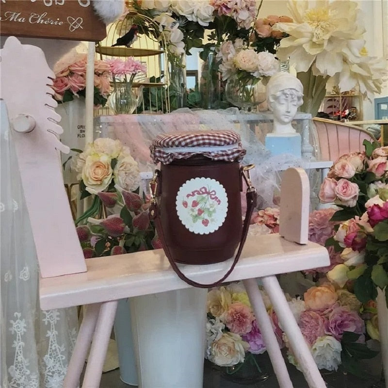 Strawberry Jam Jar Bucket Kawaii Lolita Jfashion Bag