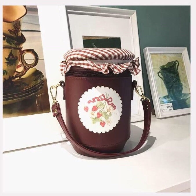 Strawberry Jam Jar Bucket Kawaii Lolita Jfashion Bag