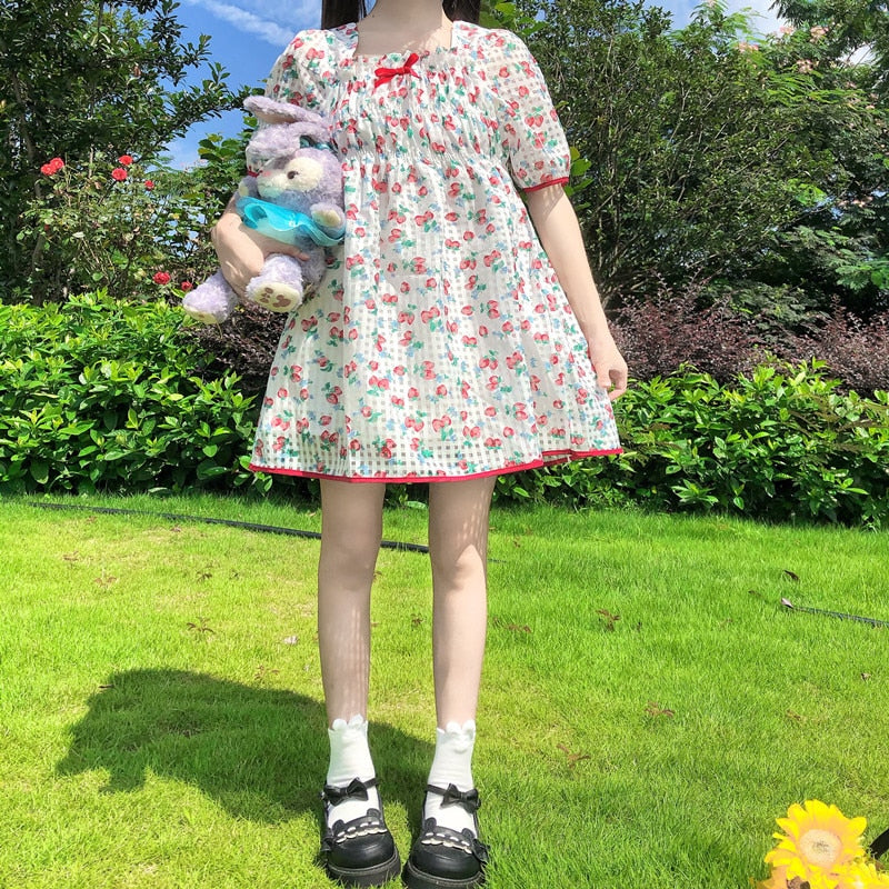 Sweet StrawBerry Kawaii Girl Dolly Mini Dress