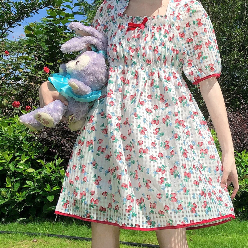 Sweet StrawBerry Kawaii Girl Dolly Mini Dress