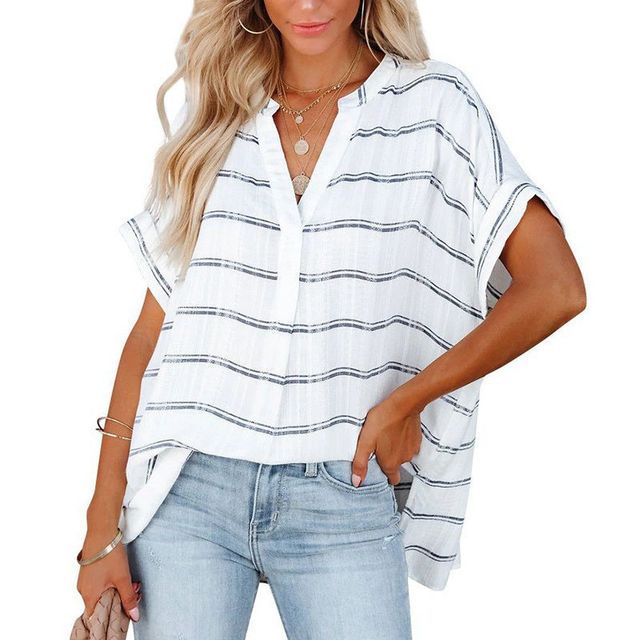 Short-Sleeve Oversized Blouse AH304