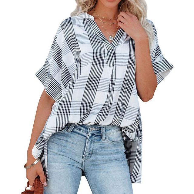 Short-Sleeve Oversized Blouse AH304