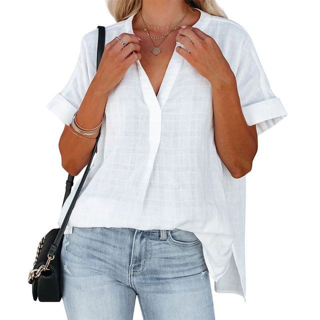 Short-Sleeve Oversized Blouse AH304