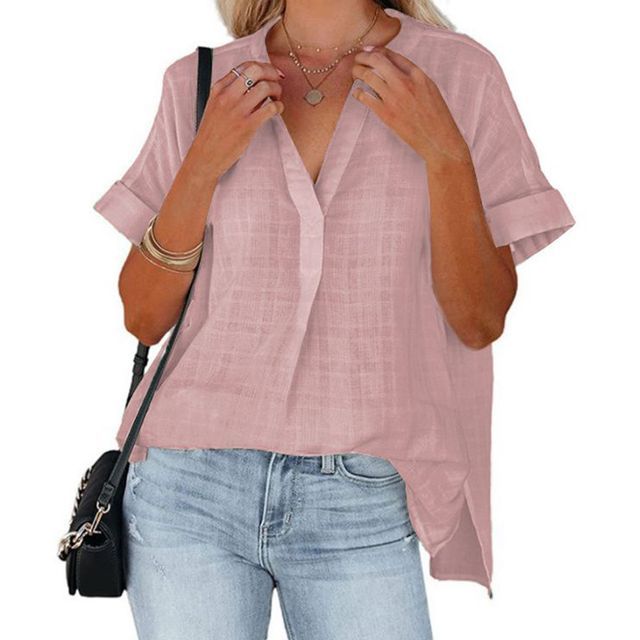 Short-Sleeve Oversized Blouse AH304