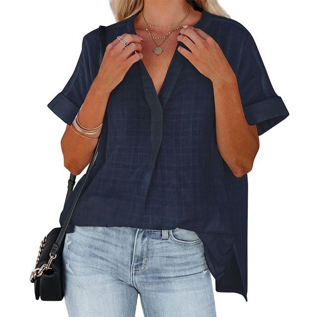 Short-Sleeve Oversized Blouse AH304