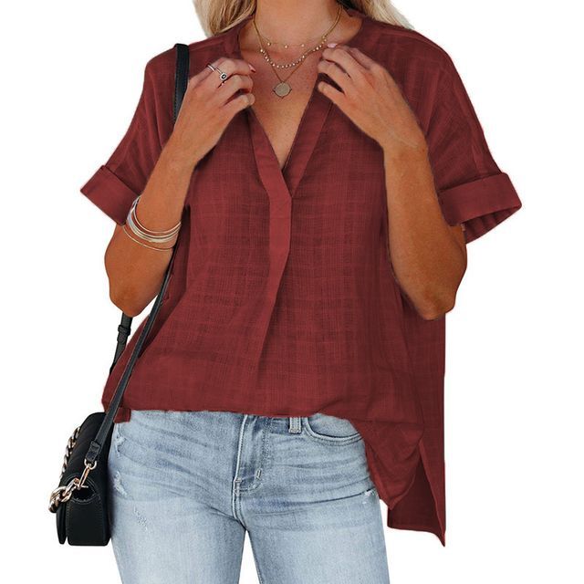 Short-Sleeve Oversized Blouse AH304