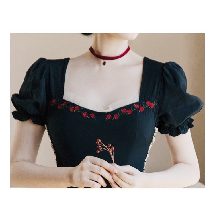 Zaria Rose Embroidery Witchy Academia Dress