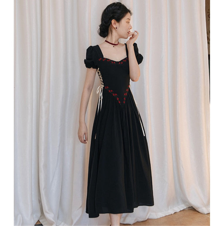 Zaria Rose Embroidery Witchy Academia Dress