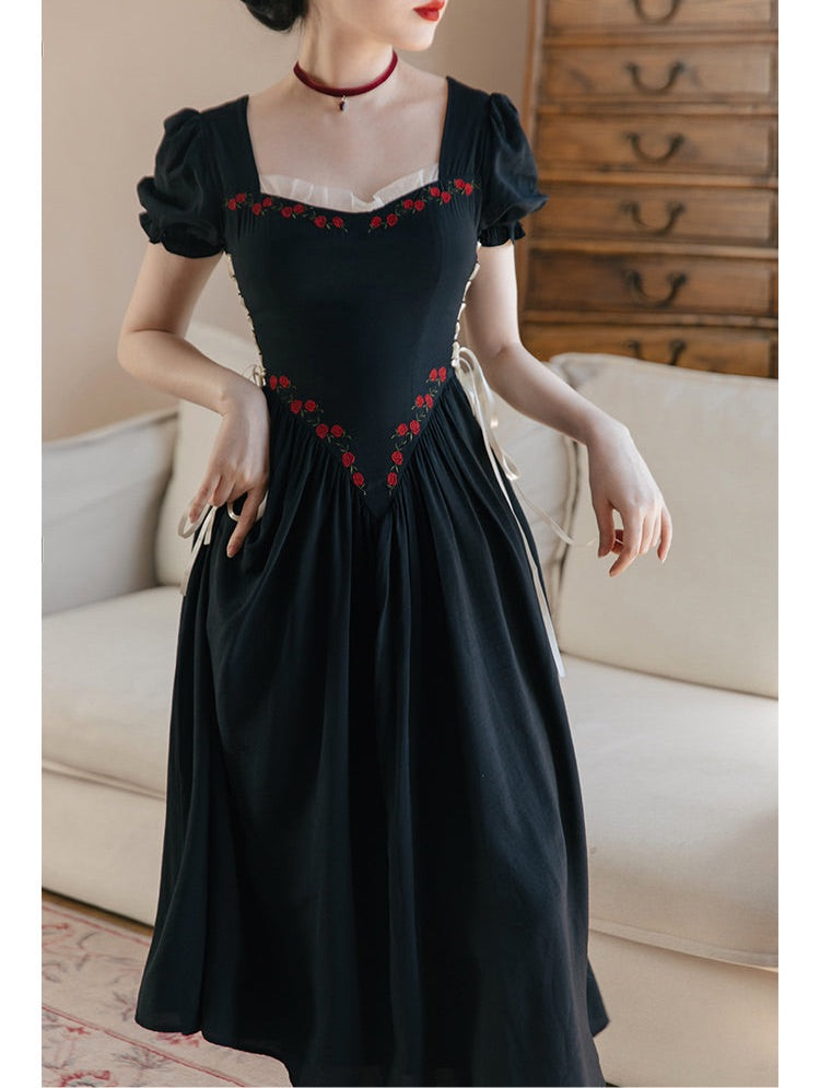 Zaria Rose Embroidery Witchy Academia Dress