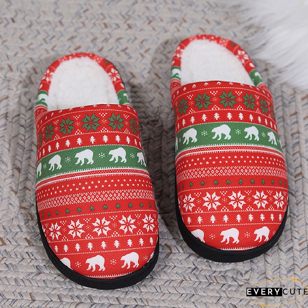 Casual Living Patchwork Printing Round Keep Warm Comfortable Shoes