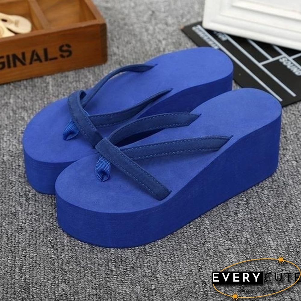 Women Casual Fashion Wedges Flip Flops Outdoor Slippers For Summer Platform Shoes