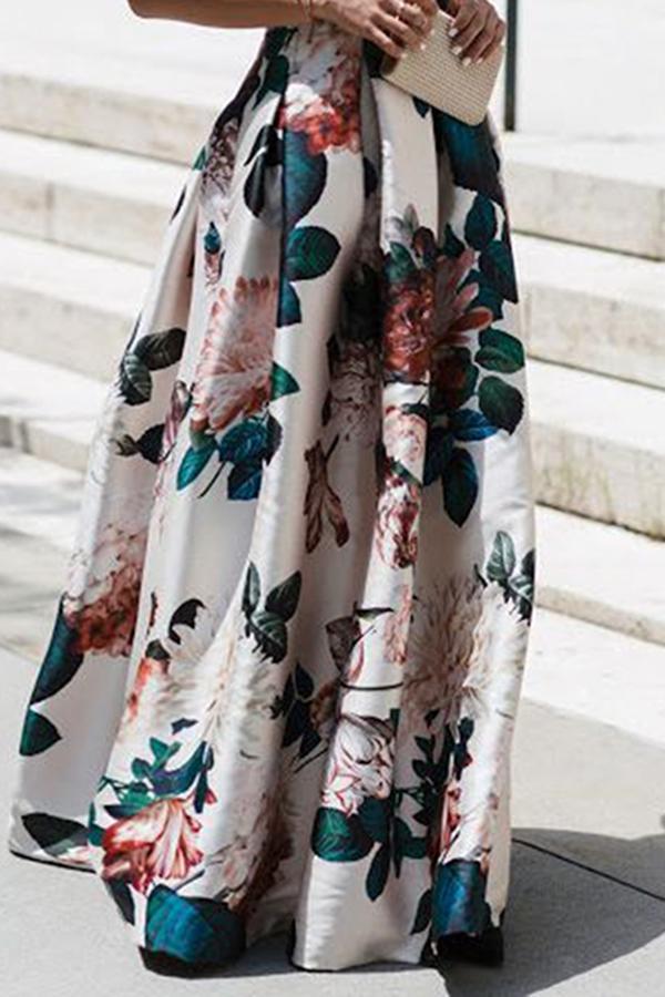 Stylish Floral Print Sleeveless Maxi Dress