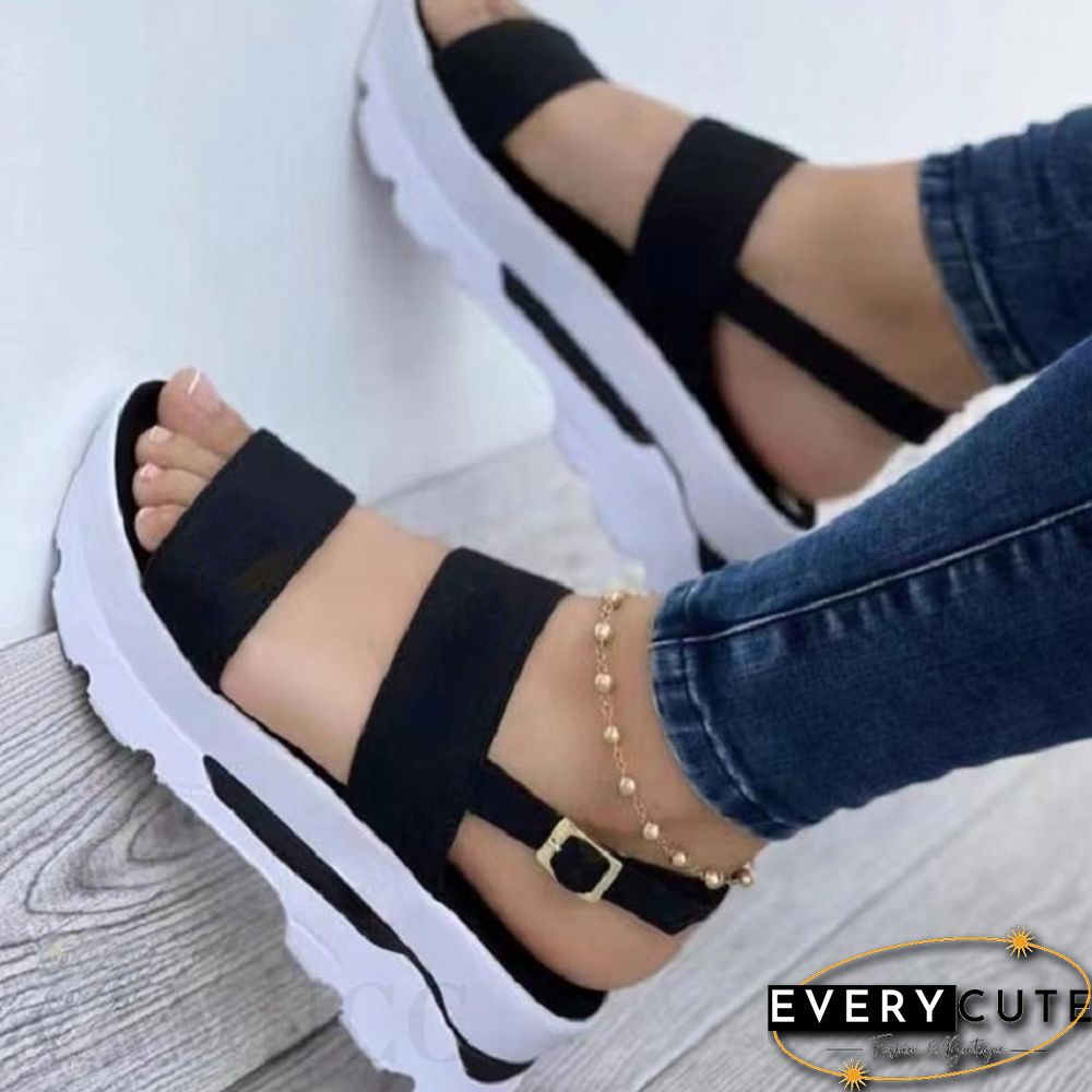 Women Sandals New Heels Woman Platform Wedges Shoes Ladies Summer Sandals Buckle Non-slip Beach Sandals Plus Size 35~43