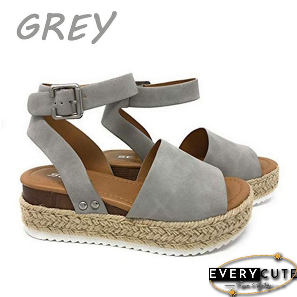 Women Fashion Casual Shoes Breathable Sandals Summer Ankle Strap Sandals Plus Size 35-43