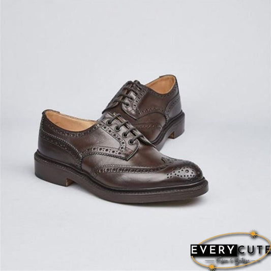 Classic Genuine Leather Brogues Derby Shoes